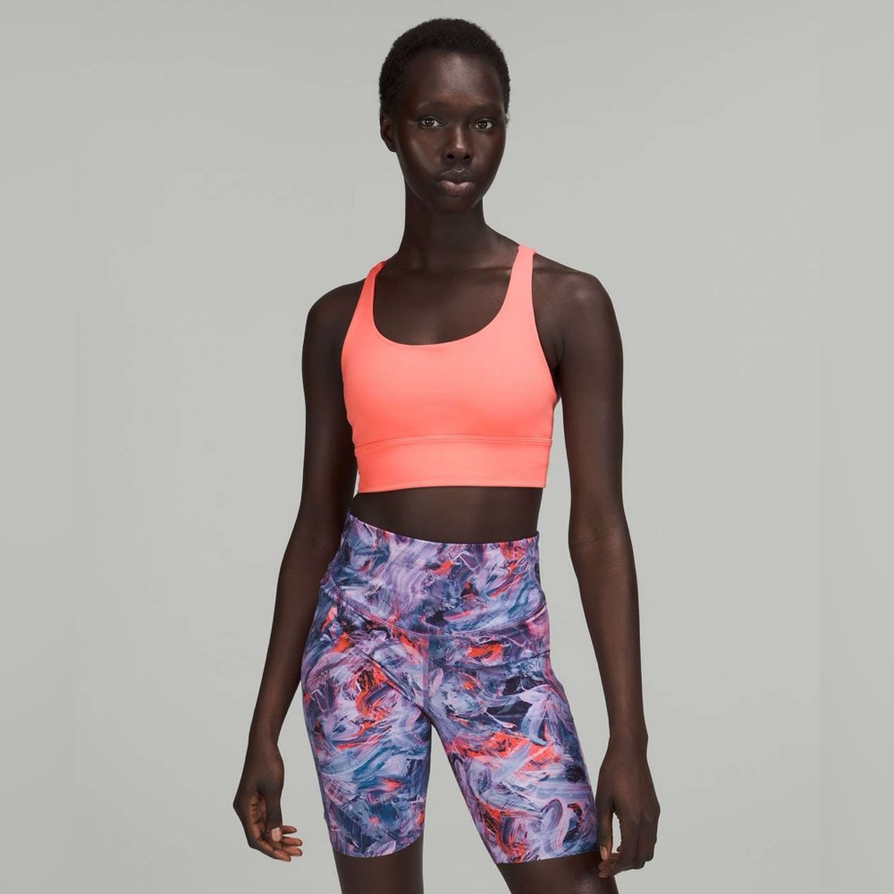 Lululemon Raspberry Cream Energy Longline Sports Bra